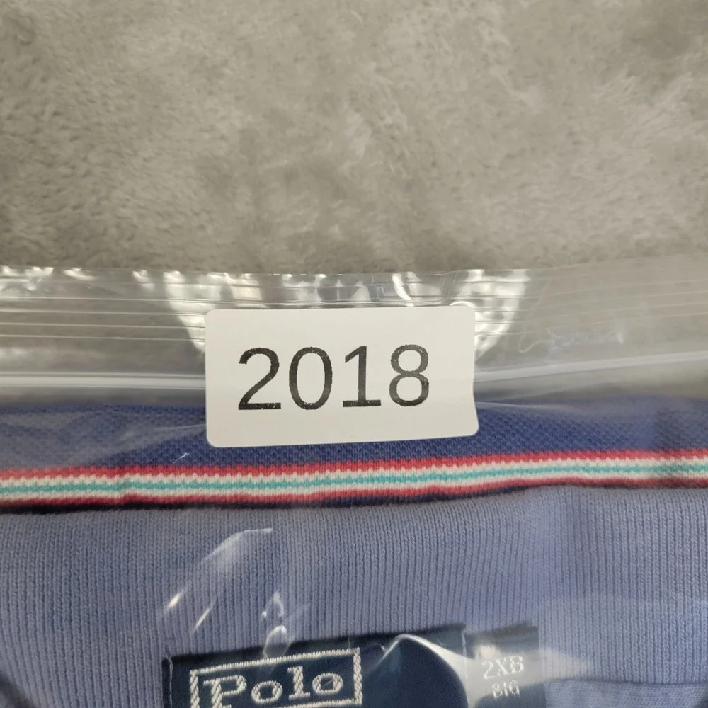 Polo By Ralph Lauren Men's 2XB Big Colorful Striped Golf Polo Shirt 100% Cotton
